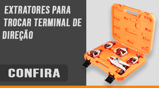 imagem de uma maleta contendo 5 extratores para remover terminal de direção de veículos