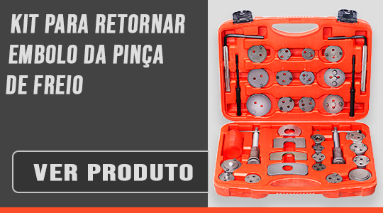 imagem de uma maleta contendo kit completo de 35 ferramentas para retornar o embolo da pinça de freio de veículos