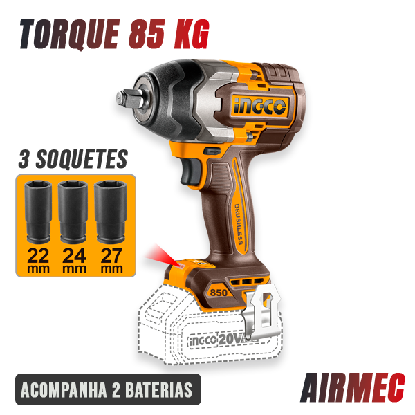 chave de impacto 1/2 polegada